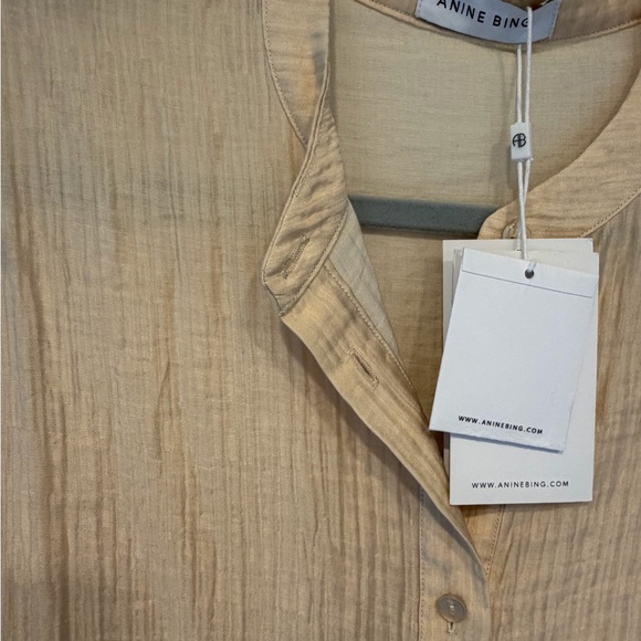 Anine Bing Satin Cream Lightweight Midi Dress - Picture 4 of 6